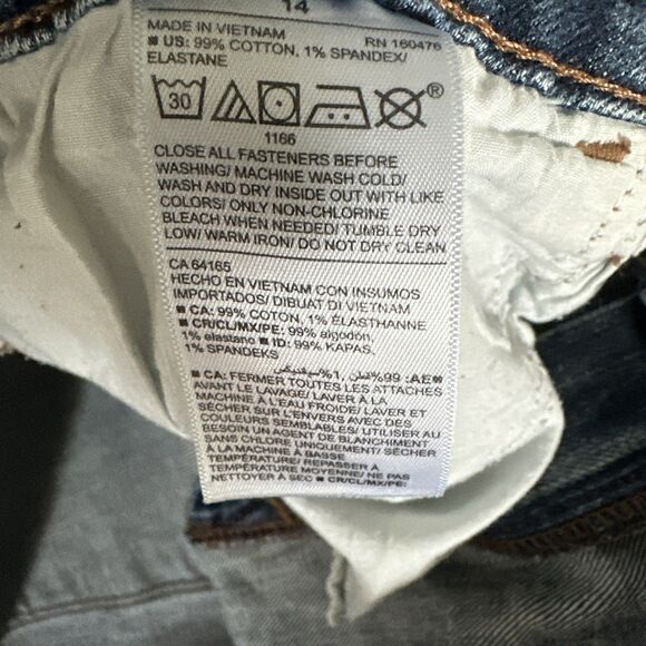 Old Navy Shorts 14 Jean Cuff Distress Blue Denim Stretch Womens Measure - Picture 3 of 4